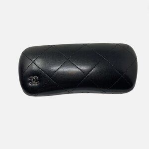 Chanel Sunglasses Case Black Matelasse Quilted Silver CC Logo